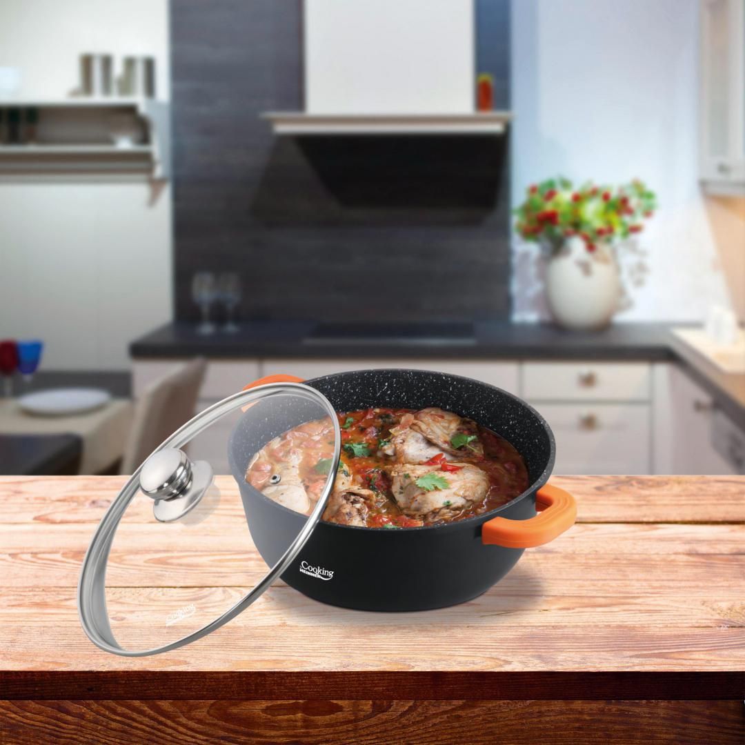 CRATITA ALUMINIU TURNAT+CAPAC,16x7.5 CM, 1.2 L, DARK LINE,COOKING  BY HEINNER_1