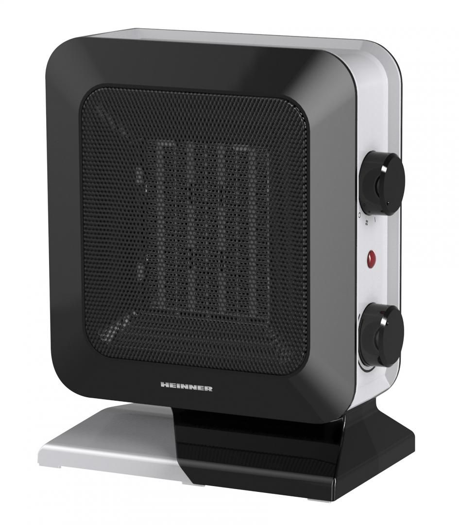Radiator ceramic Heinner HCH-L1400BK, 2 trepte de putere: 750/1400W, indicator luminos „ON