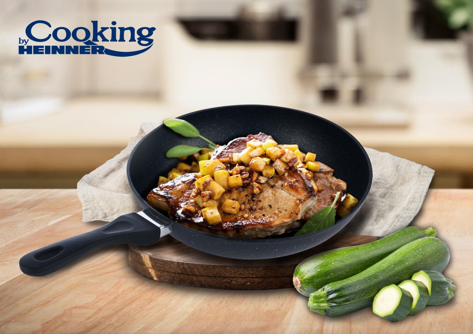 TIGAIE ALUMINIU WOK 30x8 CM , BLACK SAND, COOKING  BY HEINNER_1