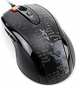 MOUSE A4tech, gaming, cu fir, USB, laser, 3000 dpi, butoane/scroll 4/1, buton selectare viteza, negru, 