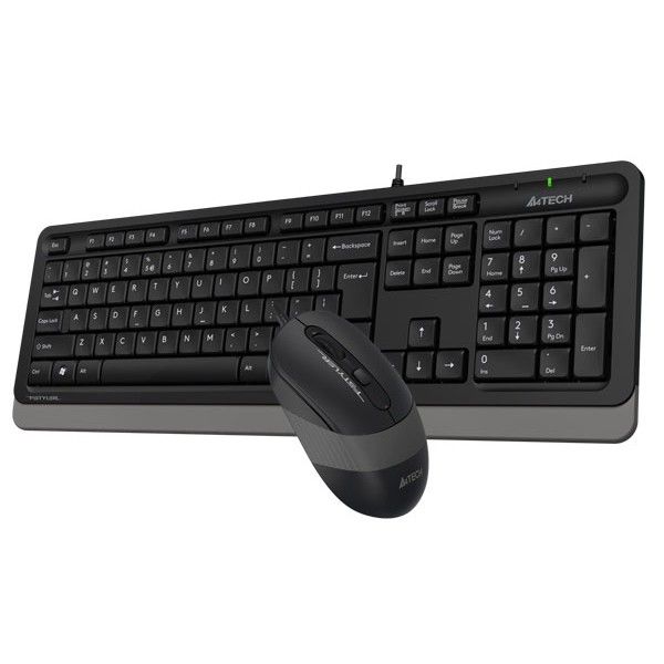 Kit TASTATURA si Mouse A4TECH,  Fstyler FM10+FK10 , wired, 104 taste format standard, mouse 1600dpi, 4/1 butoane, negru & gri,  F1010 Grey  (include TV 0.75 lei)