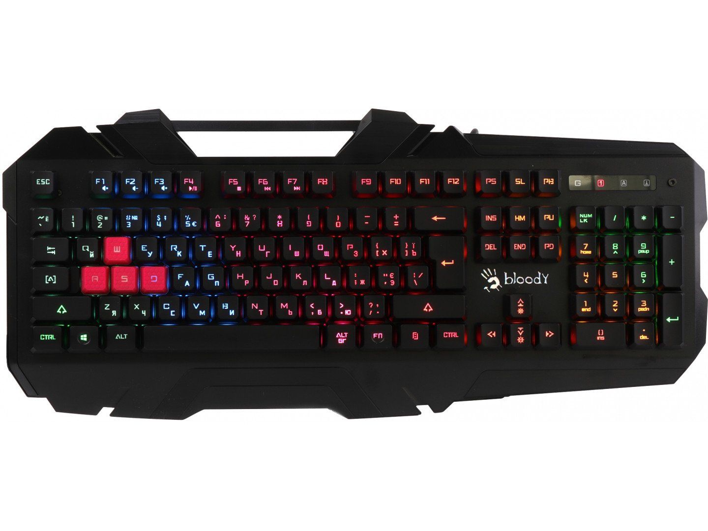 TASTATURA A4TECH - gaming,  Bloody gaming , cu fir 1.8m, 106 taste, format standard , taste cu membrana Mecha-Like, iluminare, USB, negru,  B500N  (include TV 0.75 lei)
