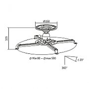 SUPORT de tavan LOGILINK pt. proiector, lungime 135 mm, alb, 
