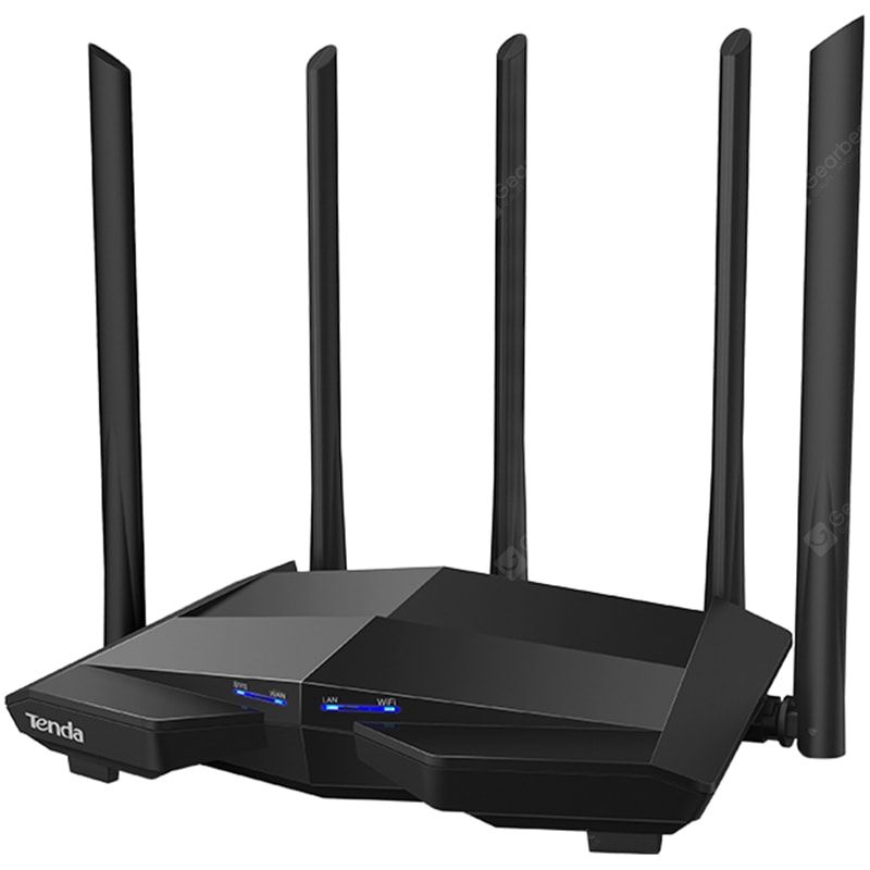 Tenda| AC11 | Router wireless | 802.11a.c | AC 1200 Dual Band | Porturi 1 WAN, 3 LAN Gigabit | Antene 5 externe 6 dbi | CPU Dual Core 1 GHz | Gamimg & Streaming | Negru_1