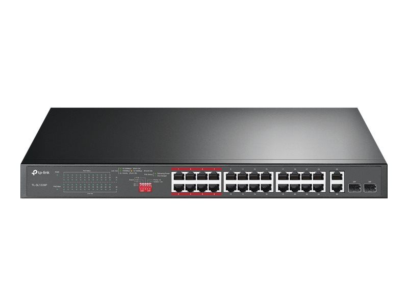 TP-LINK 26-Port 10/100Mbps PoE+ Switch 24 10/100Mbps PoE+ Ports 2 Gigabit RJ45 Ports 2 Combo SFP Slots 802.3at/af 250W PoE_2