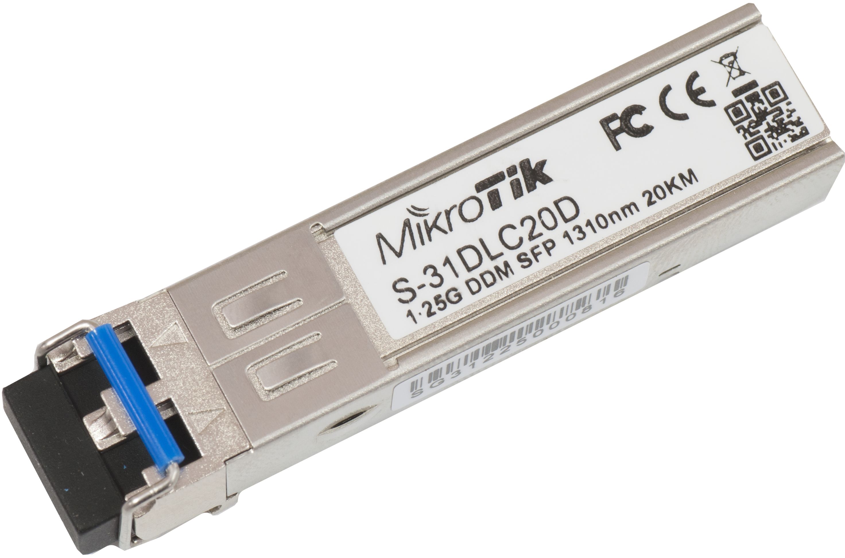 MIKROTIK S-31DLC20D SFP Module 1.25Gb/s 1310nm 2x LC 20km Single mode