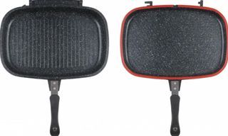 TIGAIE DUBLA DREPTUNGHIULARA TIP GRILL, ALUMINIU, 36x24x7.5 CM,DARK LINE CLASSIC,COOKING  BY HEINNER_1