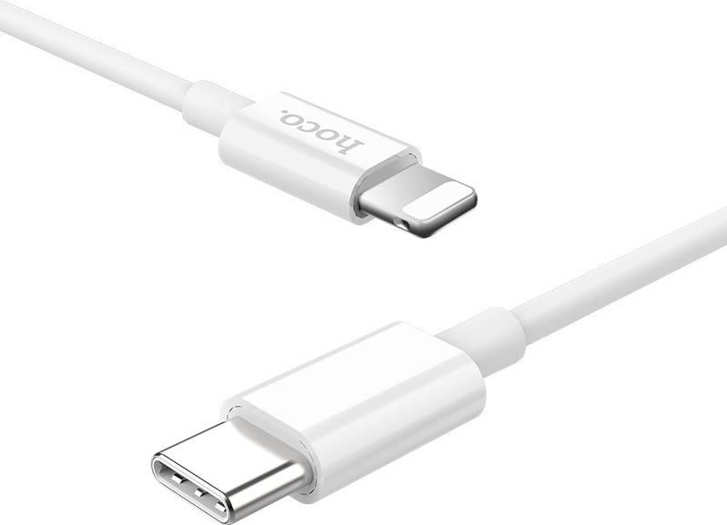 Hoco X36 Swift / Cablu date Lightning to Type-C, Silicon, PD, 3A, 1m, Alb