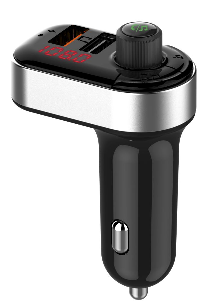 CARKIT 3-in-1 GEMBIRD, Bluetooth 5.0, format MP3/WMA, USB x 2, montare la priza auto,  BTT-04  (include TV 0.15 lei)