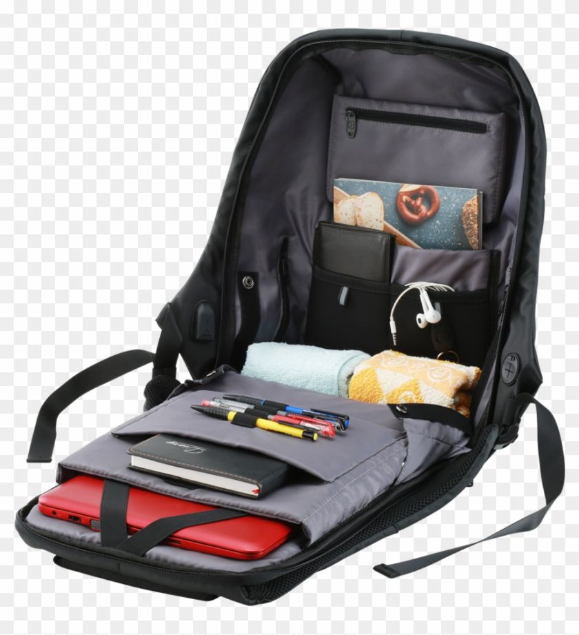 CANYON BP-9 Anti-theft backpack for 15.6'' laptop, material 900D glued polyester and 600D polyester, black, USB cable length0.6M, 400x210x480mm, 1kg,capacity 20L_2