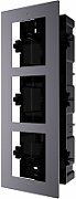 Panou frontal pentru 3 module videointerfon modular Hikvision DS-KD- ACF3/S; permite conectarea a 3 module de videointerfon modular; montare incastrata; material otel inoxidabil, doza de plastic inclusa; dimensiuni:337.8mm x 124mm x 4mm;_1