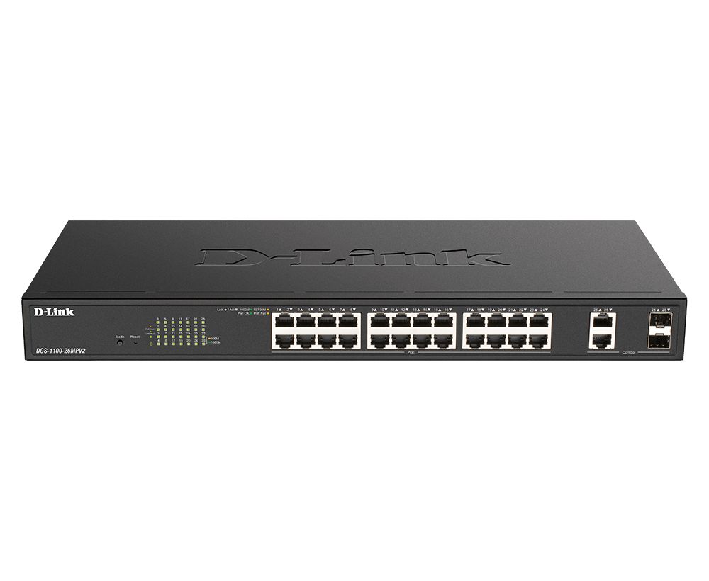 Switch D-Link DGS-1100-26MPV2, 24 porturi 10 / 100 / 1000 MBs
