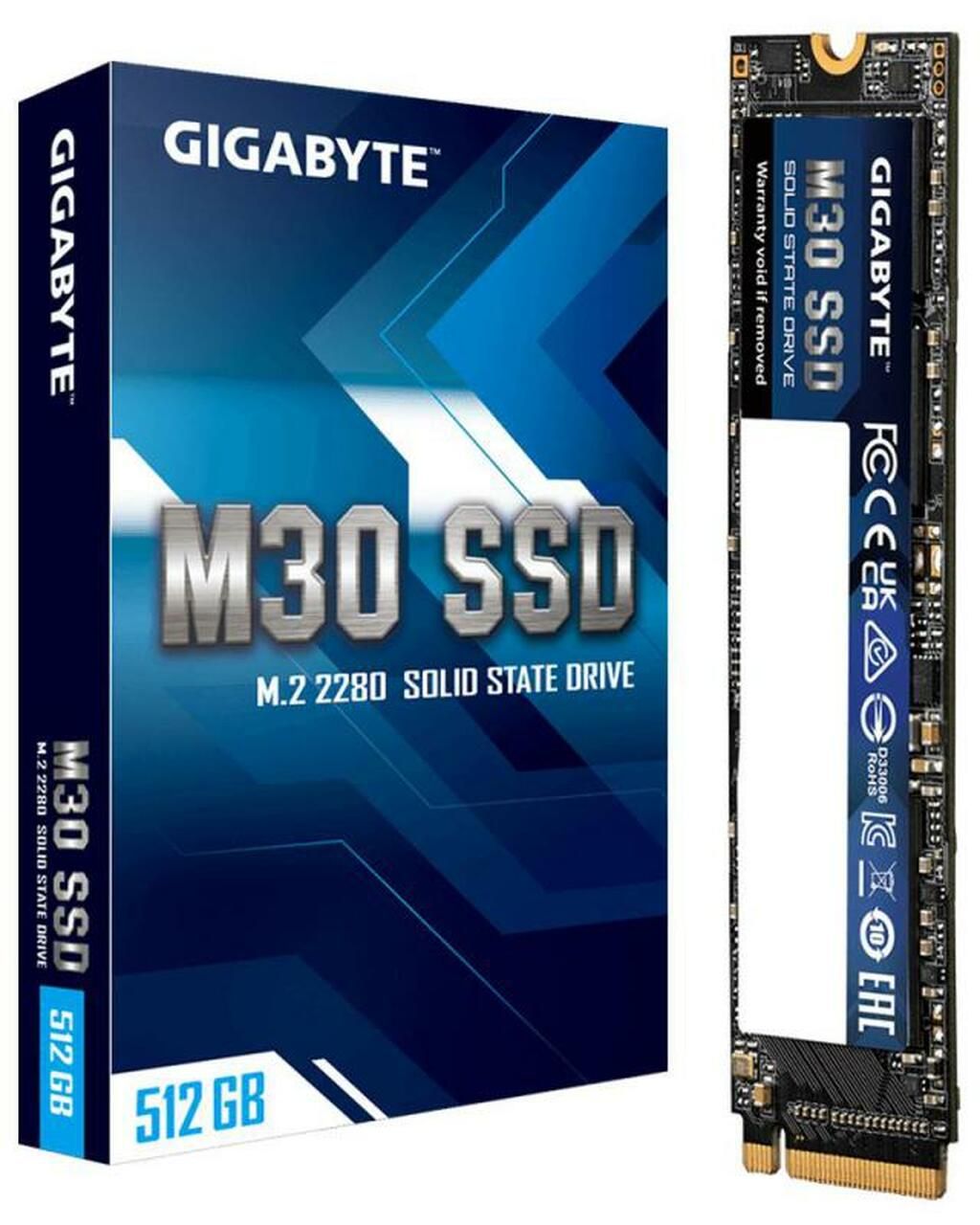 GIGABYTE M30 SSD 512GB, M.2 2280, PCIe 3.0x4, NVMe 1.3, read Up to 3500 MB/s, write Up to 2600 MB/s