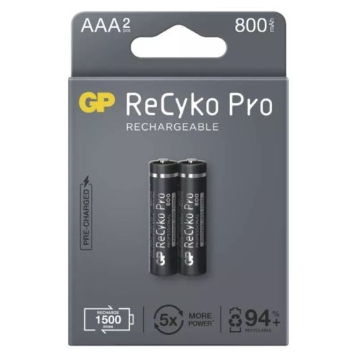 Acumulatori GP Batteries, ReCyko Pro 850mAh AAA (R03) 1.2V NiMH, paper box 2 buc.  GP85AAAHCB-2EB2   GPRHCH83B204  (include TV 0.12 lei)