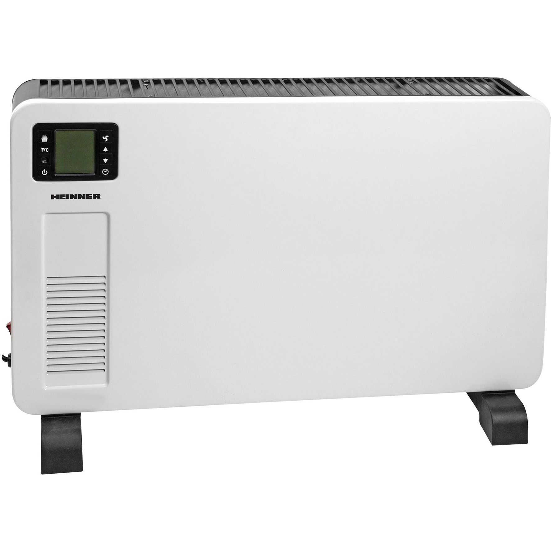 Convector Heinner HCVH-Y2300D, 3 setari de temperatura: 1000/1300/2300W, termostat ajustabil, display LCD, temporizator - 24h, protectie supraincalzire, indicator luminos, roti pentru manevrare usoara_1