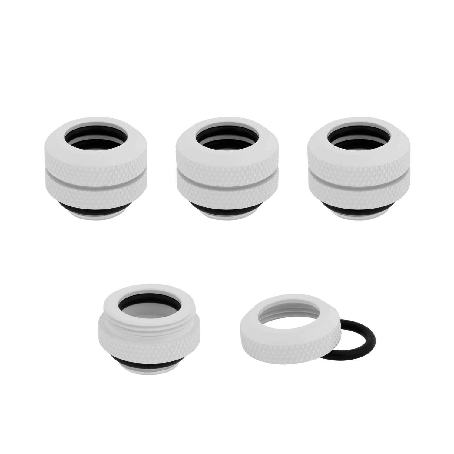 Hydro X Series XF Hardline 12mm OD Fittings Four Pack White