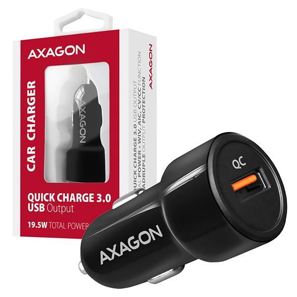 PWC-QC, Incarcator masina 1x QC3.0, 18W, Negru, Suporta Quick Charge_3