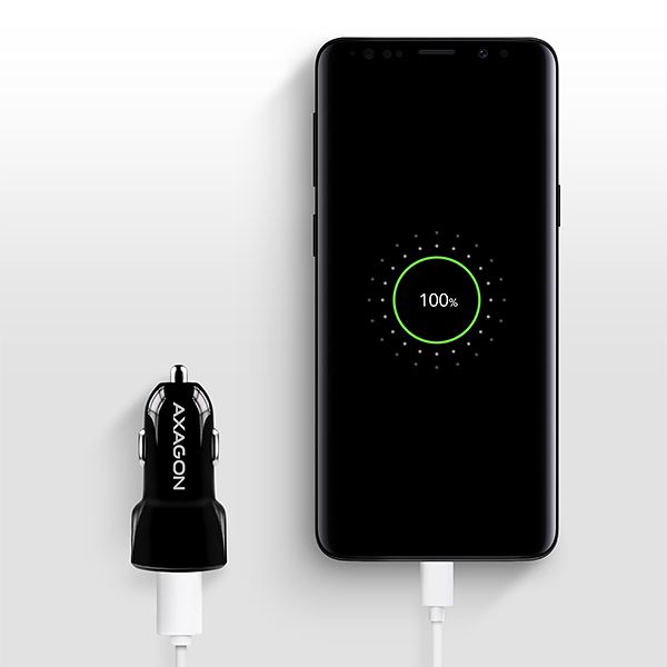 PWC-QC, Incarcator masina 1x QC3.0, 18W, Negru, Suporta Quick Charge_4