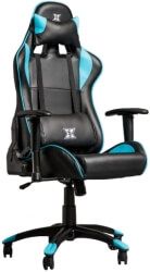 Scaun gaming X by Serioux, Torin, ajustabil, piele sintetica, piston pe gaz, manere reglabile, baza stea cu 5 picioare, greutate maxima admisa 150Kg, perne detasabile, negru si albastru_2