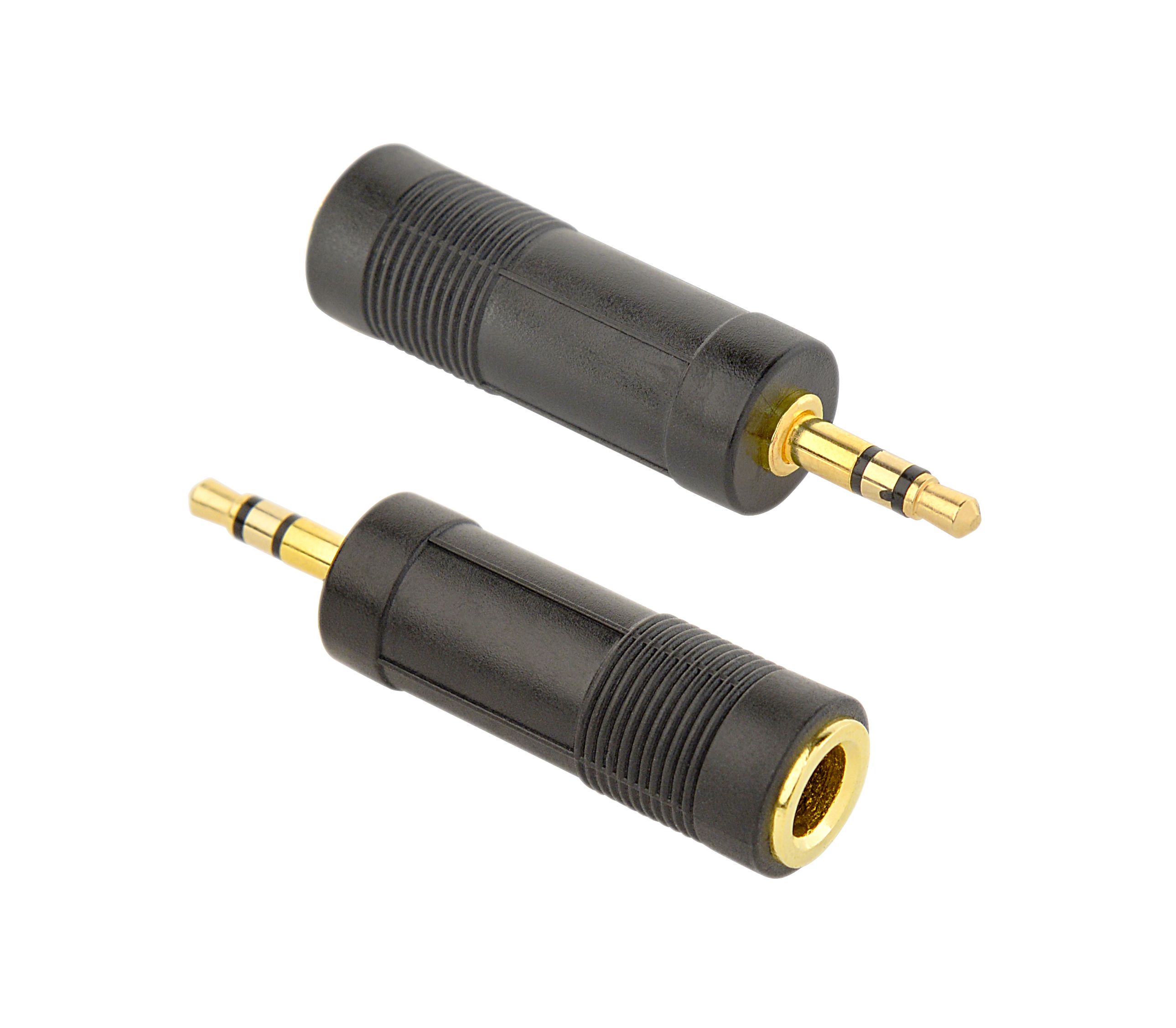 ADAPTOR audio GEMBIRD stereo (1 x 6.35 mm jack M la 1 x 3.5 mm jack T), negru,  A-6.35F-3.5M  (include TV 0.06 lei)