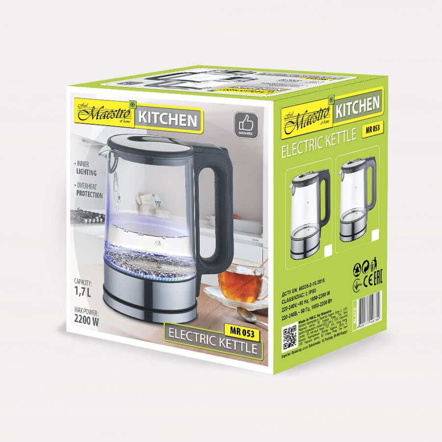 Electric kettle MAESTRO MR-053-GRAY glass 1.7 l 2200 W_1