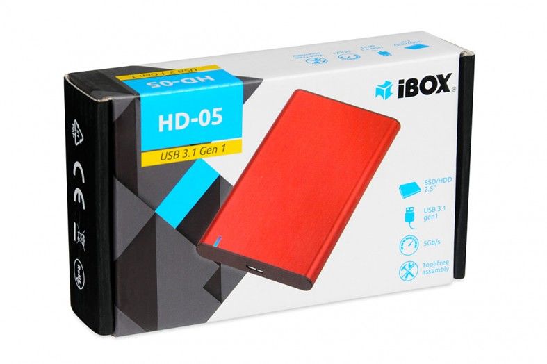 iBox HD-05 HDD/SSD enclosure Red 2.5