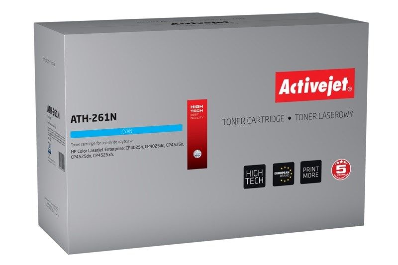 Activejet ATH-261N toner for HP printer; HP CE261A replacement; Supreme; 11000 pages; cyan_1