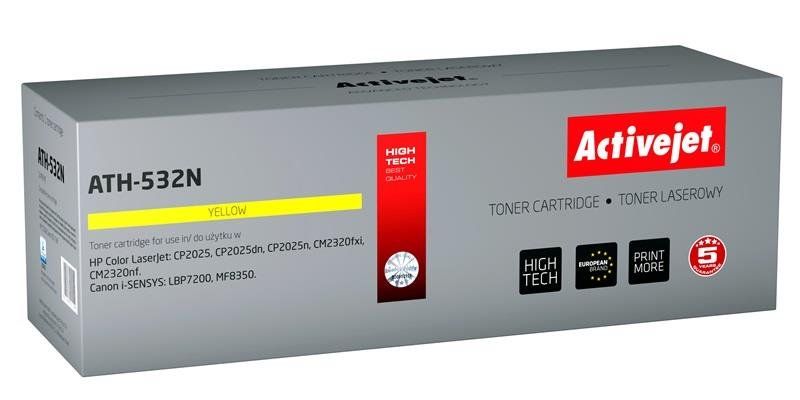 Activejet ATH-532N toner for HP printer; HP 304A CC532A, Canon CRG-718Y replacement; Supreme; 3200 pages; yellow_1