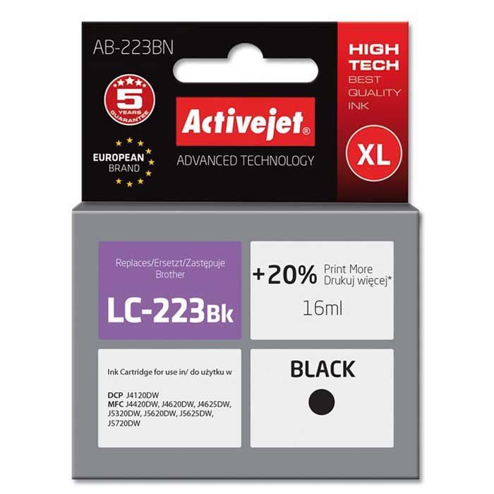 Activejet AB-223BN ink for Brother printer; Brother LC223Bk replacement; Supreme; 16 ml; black_1