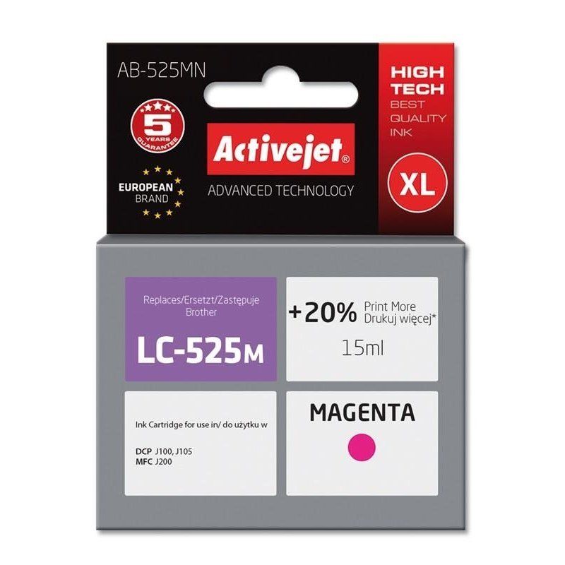 Activejet AB-525MN ink for Brother printer; Brother LC525M replacement; Supreme; 15 ml; magenta_1