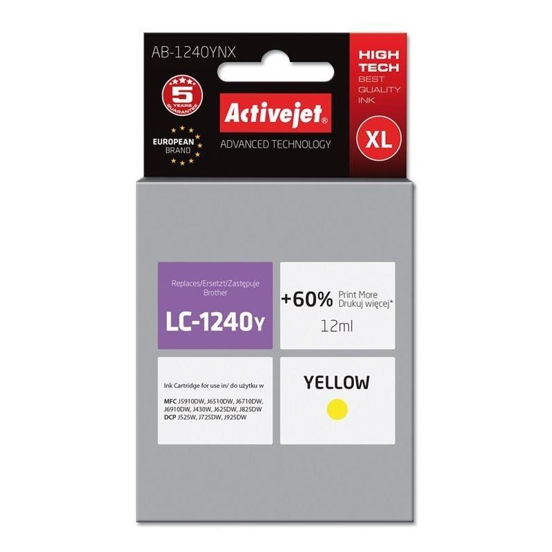 Activejet AB-1240YNX ink for Brother printer; Brother LC1220Bk/LC1240Bk replacement; Supreme; 12 ml; yellow_1