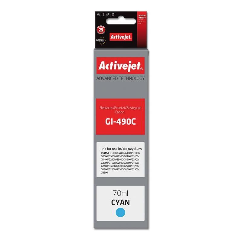 Activejet AC-G490C ink for Canon printer; Canon GI-490C replacement; Supreme; 70 ml; cyan_1