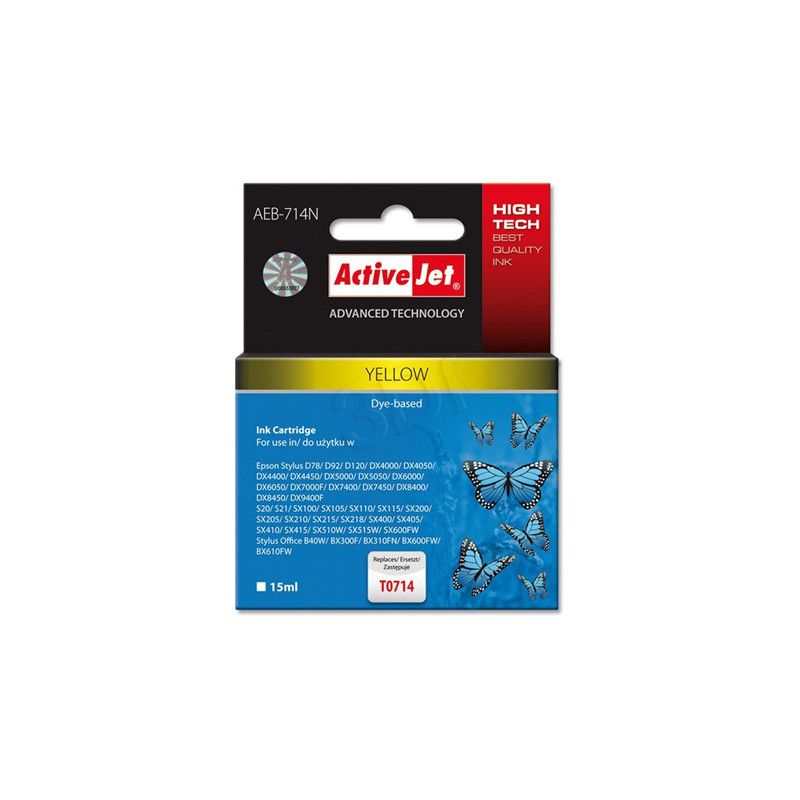 Activejet AEB-714 ink for Epson printer, Epson T0714, T0894 replacement; Supreme; 15 ml; yellow_1