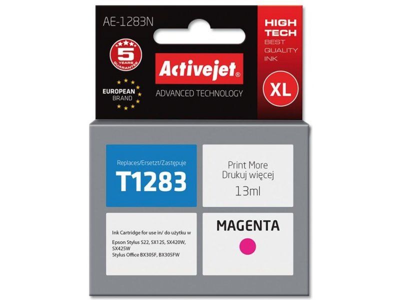 Activejet AE-1283N ink for Epson printer, Epson T1283 replacement; Supreme; 13 ml; magenta_1