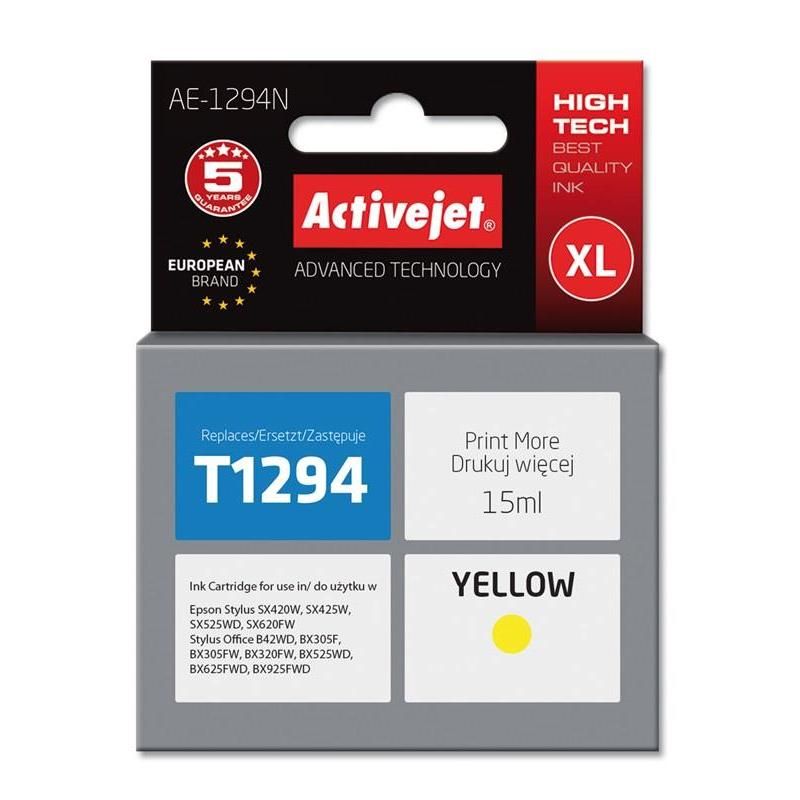 Activejet AE-1294N ink for Epson printer, Epson T1294 replacement; Supreme; 15 ml; yellow_1