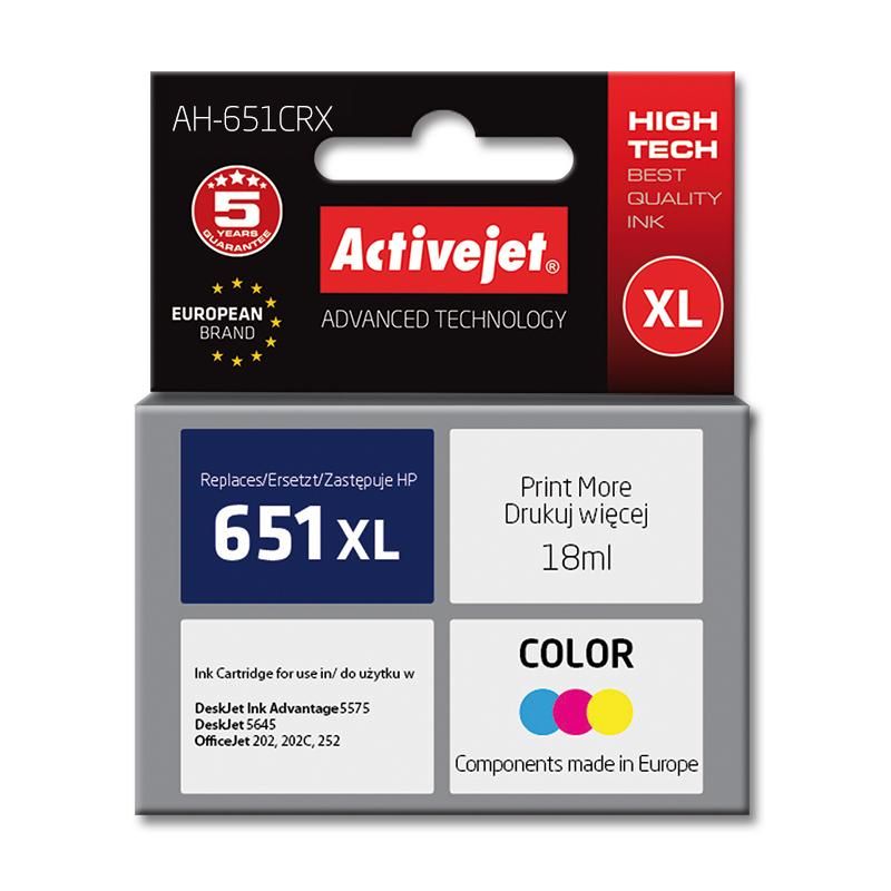 Activejet AH-651CRX ink for HP printer; HP 651 C2P11AE replacement; Premium; 18 ml; color_1