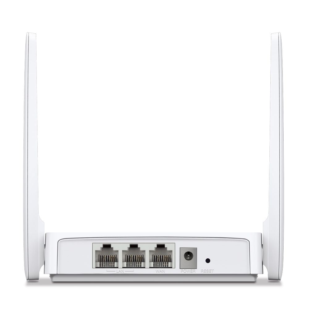Router Wireless Mercusys N 300 Mbps, MW302R; Standarde Wireless: IEEE 802.11 b/g/n, Frecventa:  2.4-2.5 GHz, viteze wifi: 11n: Up to 300Mbps, 11g: Up to 54Mbps, 11b: Up to 11Mbps, Securitate: WPA-PSK/WPA2-PSK, 2 antene fixe, interfata: 1 x 10/100Mbps WAN, 2 x 10/100Mbps LAN._1