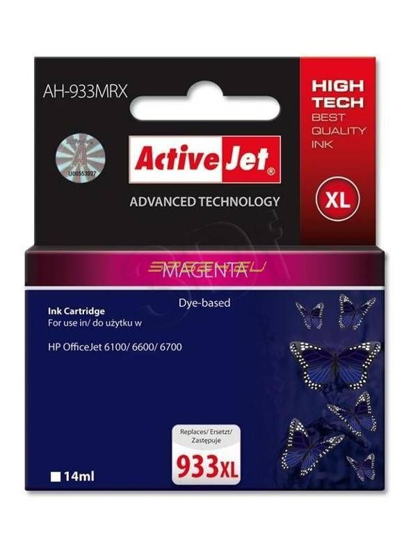 Activejet AH-933MRX ink for HP printer; HP 933XL CN055AE replacement; Premium; 13 ml; magenta_1
