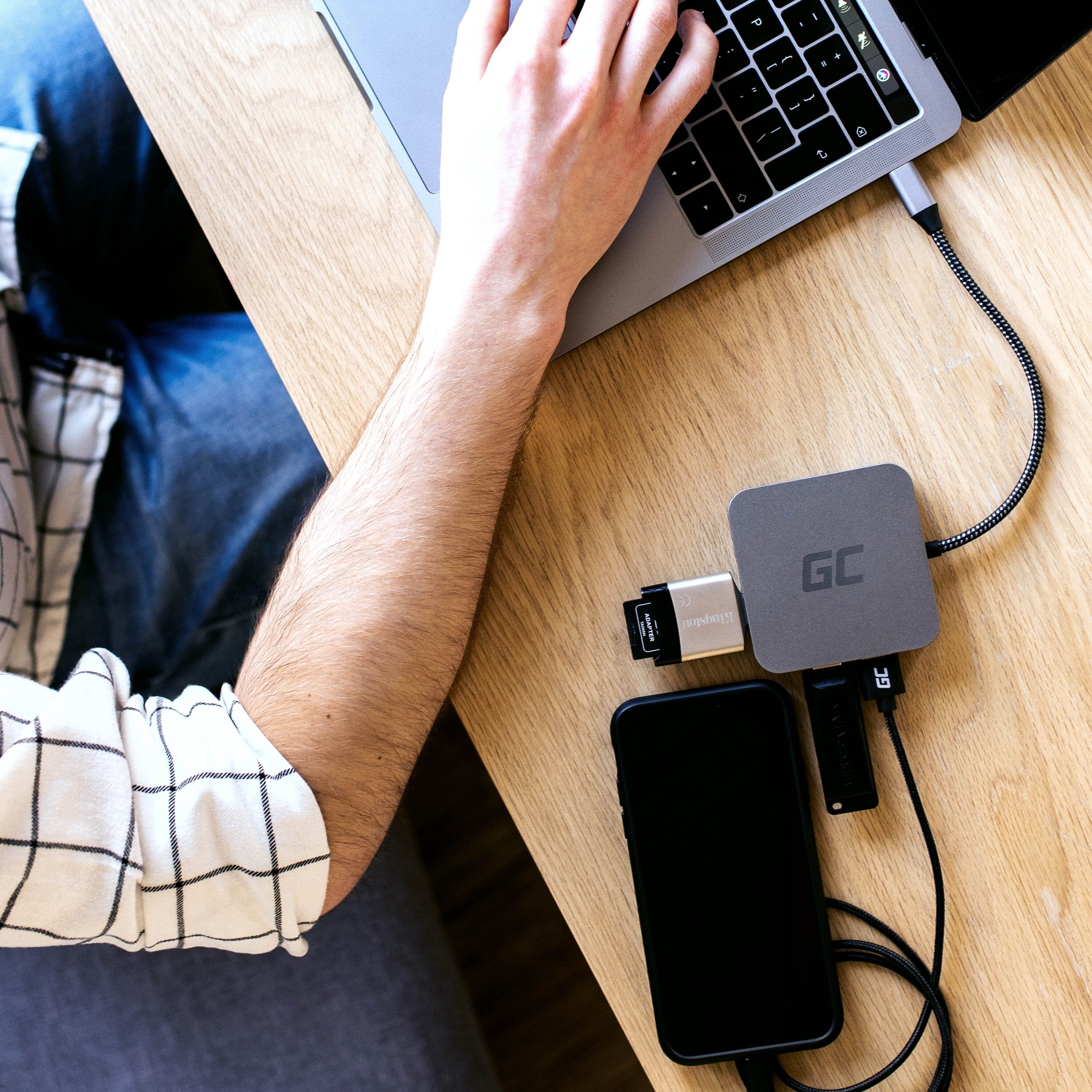 Green Cell AK61 Docking Station, Adapter, HUB USB-C HDMI 6in1 (USB 3.0 HDMI Ethernet USB-C)_3