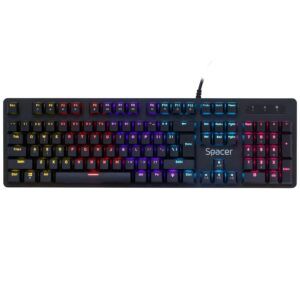 TASTATURA MECANICA SPACER USB IMMORTAL, switch-uri mecanice albastre, 50 mil. apasari, 87 taste, anti-ghosting 28 taste, anti-spill, black,  SPKB-MK-IMMORTAL    (include TV 0.75 lei)