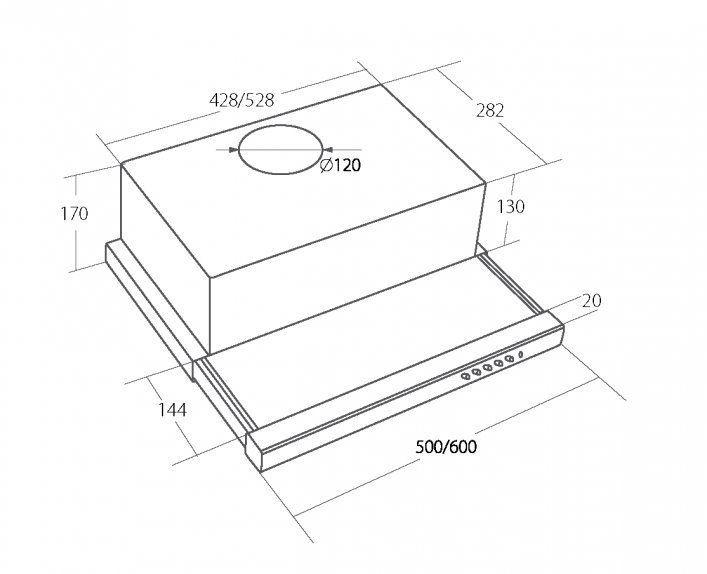 Akpo WK-7 Light Eco 60 Built-under cooker hood Inox_3