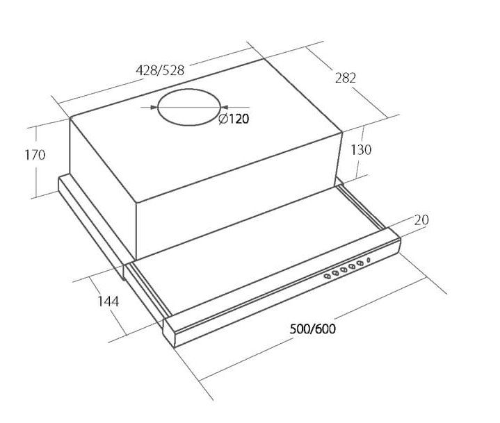Akpo WK-7 Light Glass 50 Under-cabinet cooker hood Inox, Black_5
