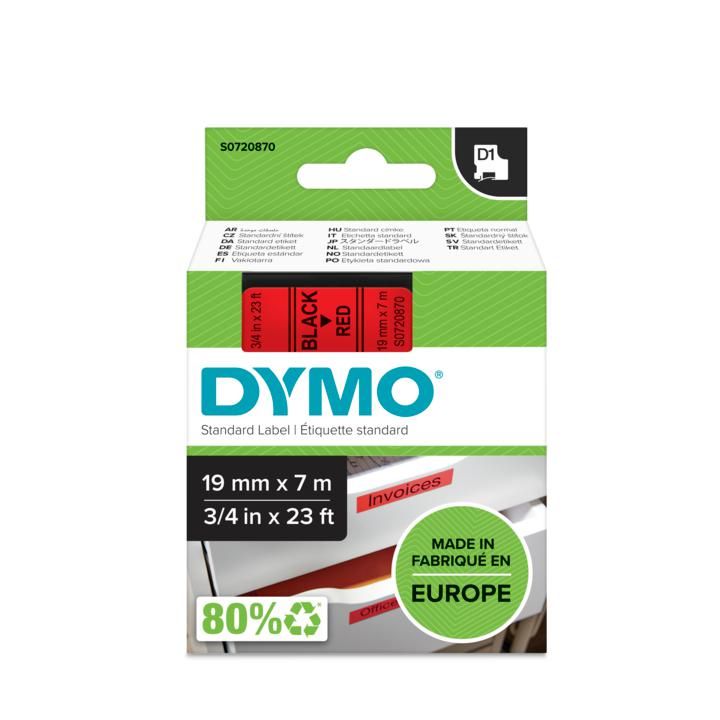 DYMO D1 Standard - Black on Red - 19mm_2