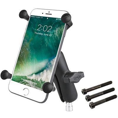 RAM Mounts X-Grip Large Phone Mount with Motorcycle Handlebar Clamp Base_1
