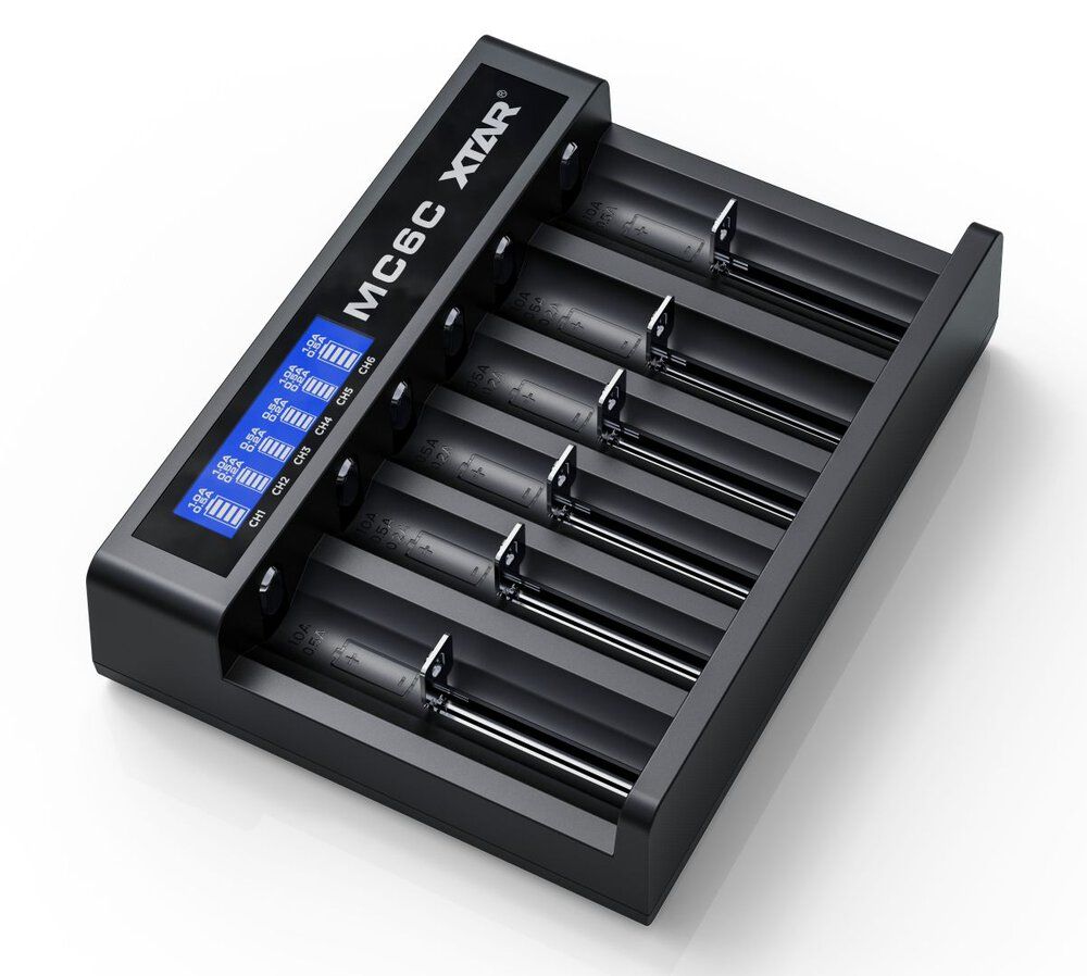 Battery charger for cylindrical Li-ion batteries 18650 Xtar MC6C_7