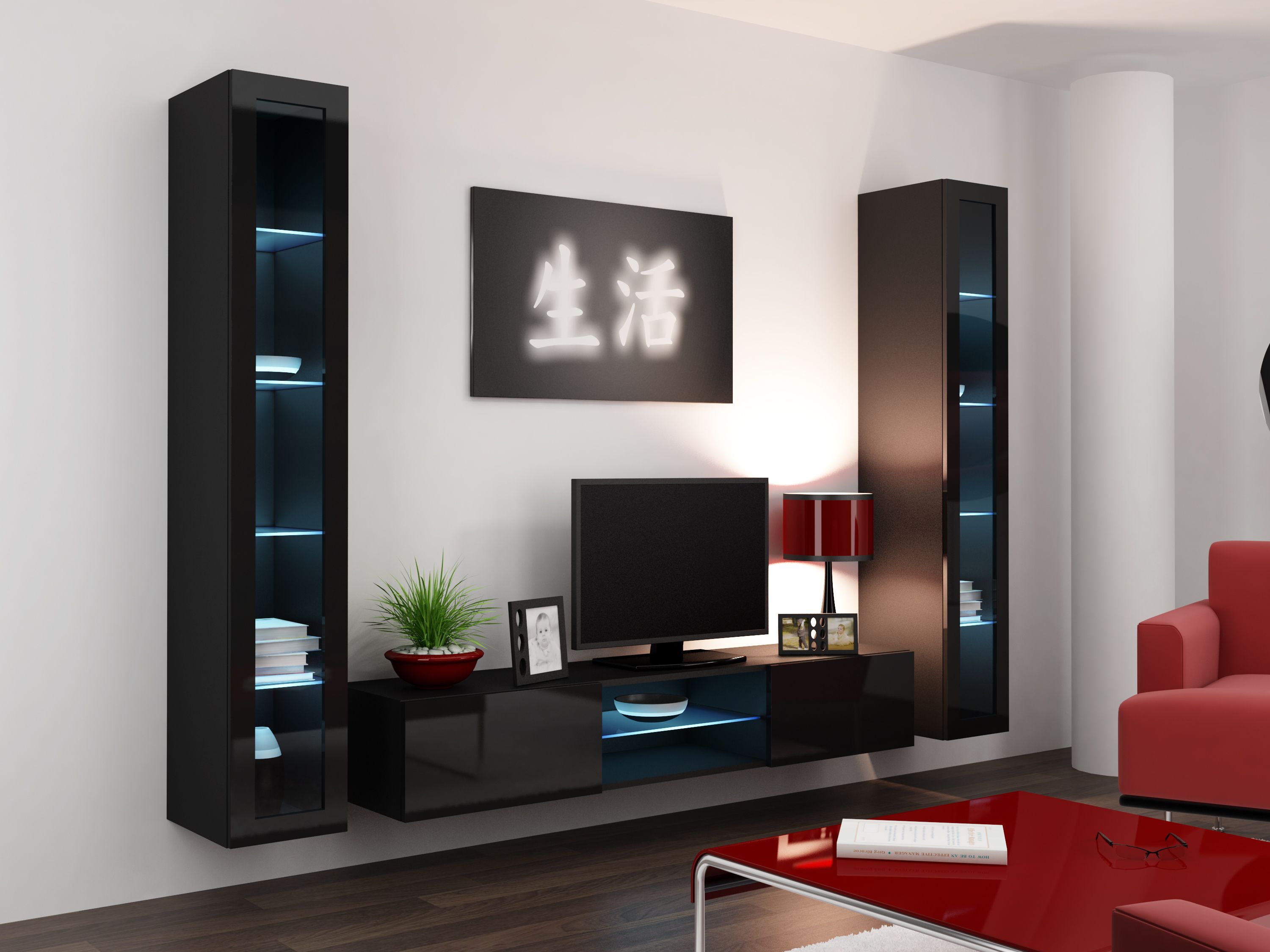 Cama Glass-case VIGO '180' 180/40/30 black/black gloss_11