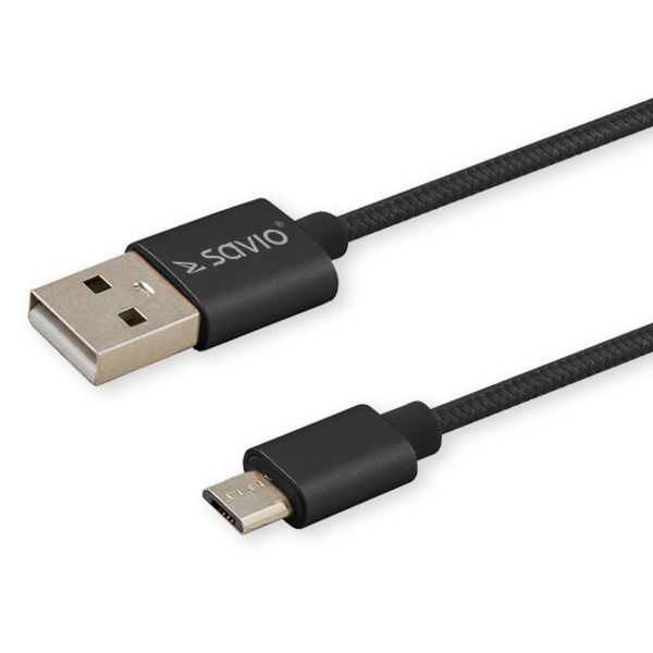 Savio CL-129 USB cable 2 m USB 2.0 USB A USB C Black_1