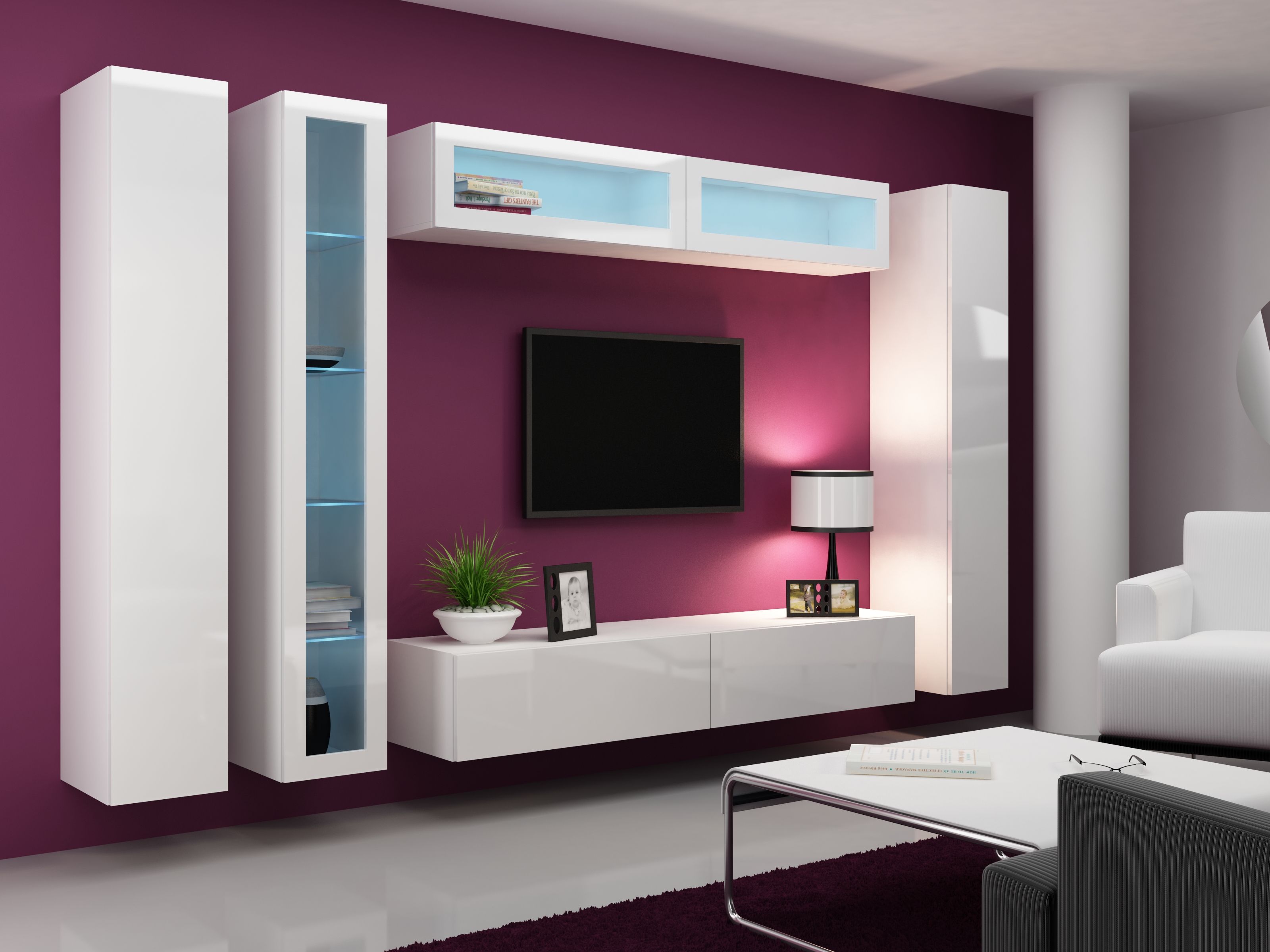 Cama Full cabinet VIGO '180' 180/40/30 white/white gloss_13