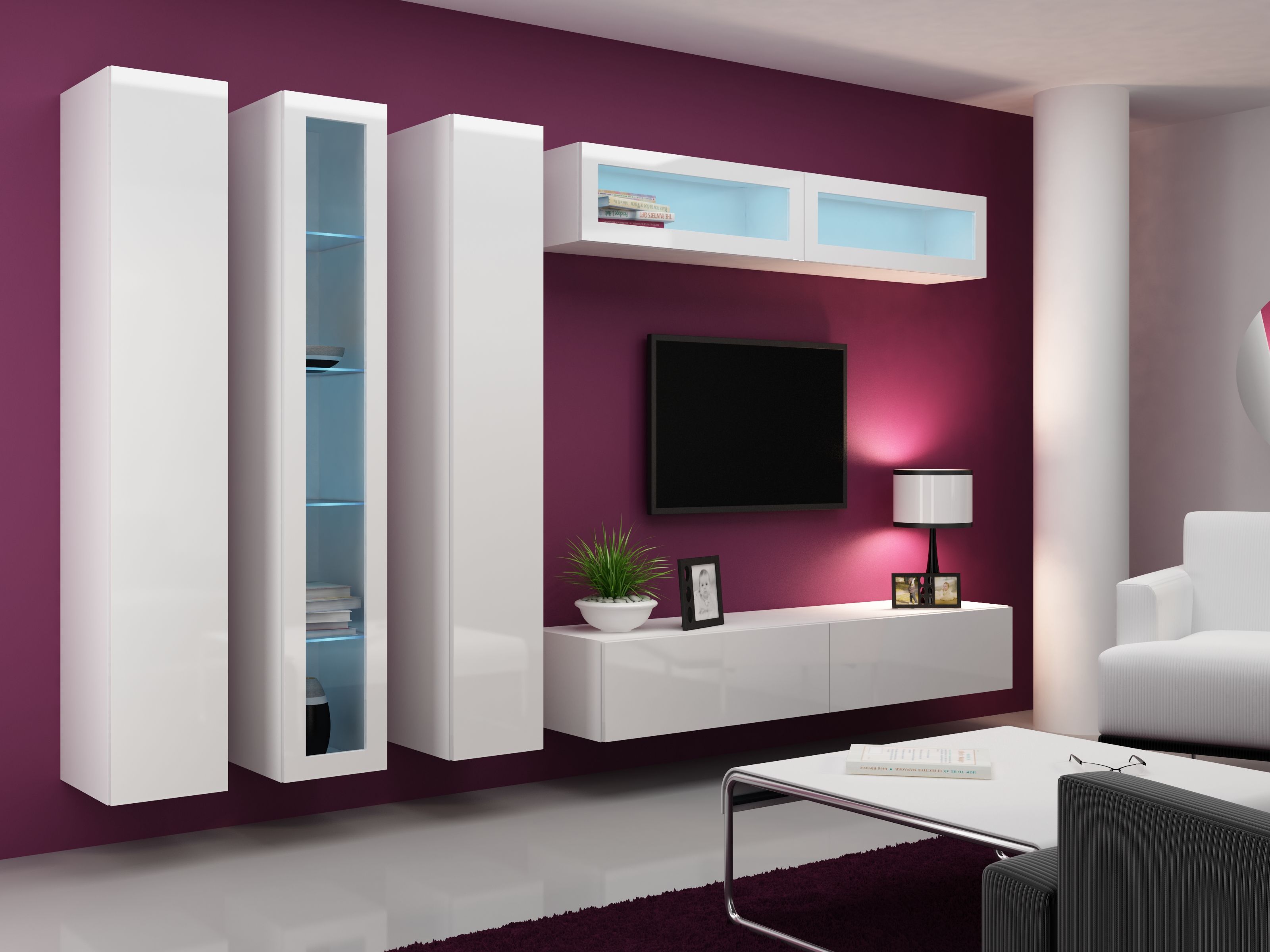 Cama Full cabinet VIGO '180' 180/40/30 white/white gloss_5