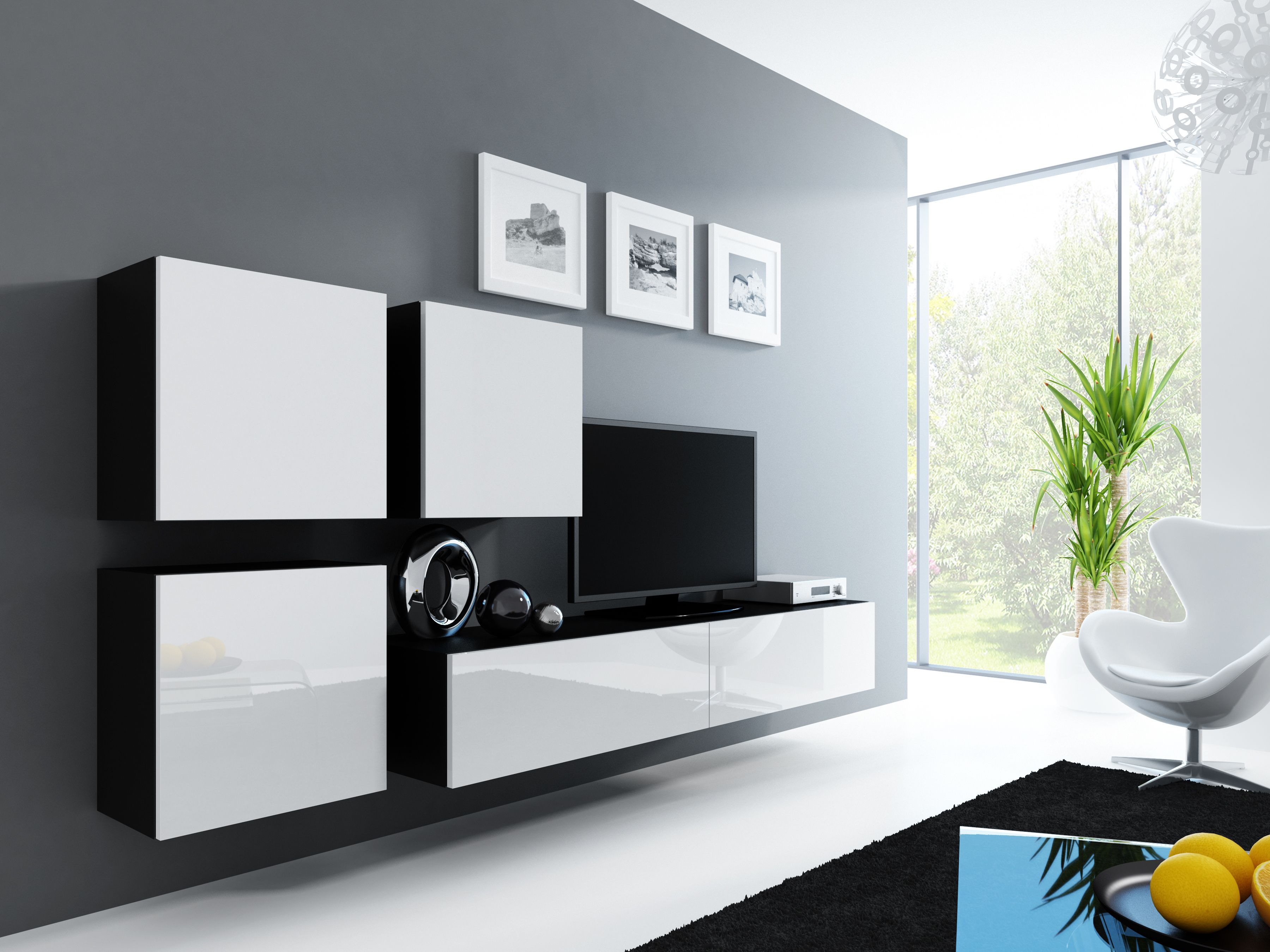 Cama Square cabinet VIGO 50/50/30 black/white gloss_2